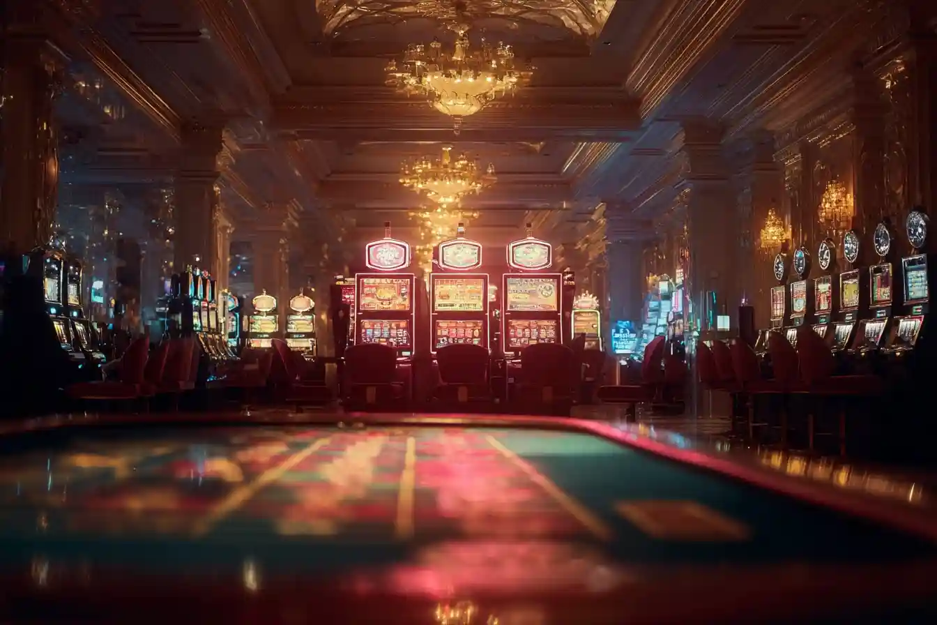 A classic Vegas slot machine with vibrant graphics.